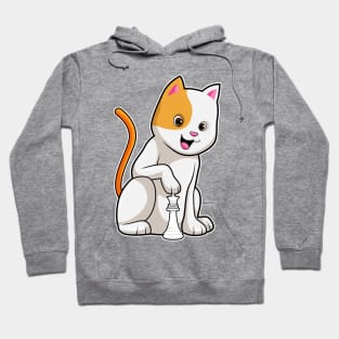 Cat at Chess with Chess piece Queen Hoodie